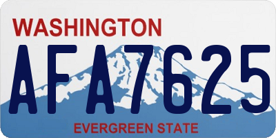 WA license plate AFA7625
