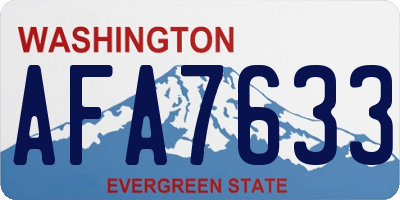 WA license plate AFA7633