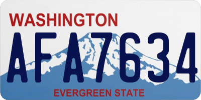 WA license plate AFA7634