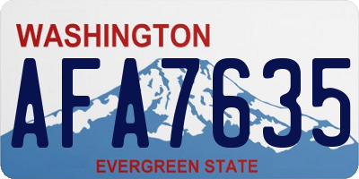 WA license plate AFA7635