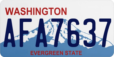 WA license plate AFA7637
