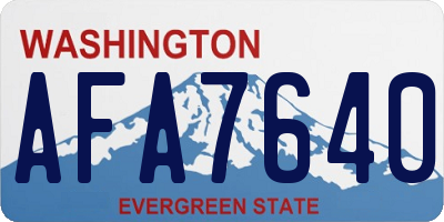 WA license plate AFA7640