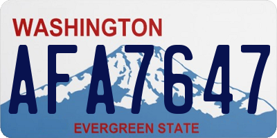WA license plate AFA7647