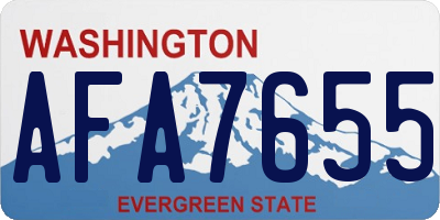 WA license plate AFA7655
