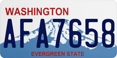 WA license plate AFA7658