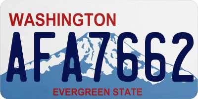 WA license plate AFA7662