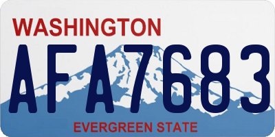 WA license plate AFA7683