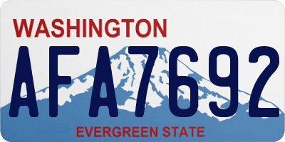 WA license plate AFA7692