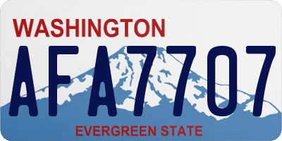 WA license plate AFA7707