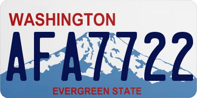 WA license plate AFA7722