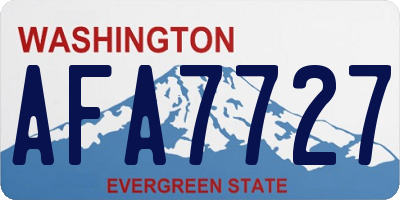 WA license plate AFA7727