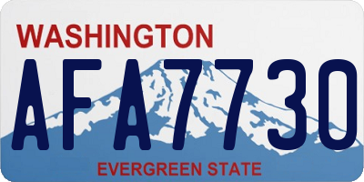 WA license plate AFA7730