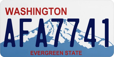 WA license plate AFA7741
