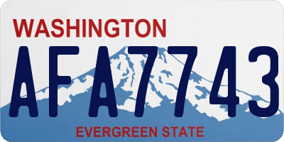 WA license plate AFA7743