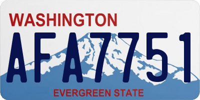 WA license plate AFA7751