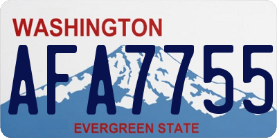 WA license plate AFA7755