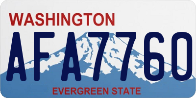 WA license plate AFA7760