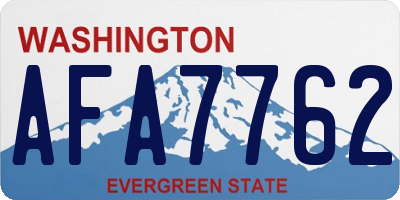 WA license plate AFA7762