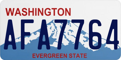 WA license plate AFA7764
