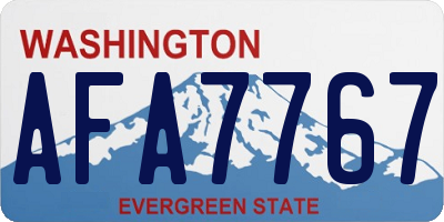 WA license plate AFA7767
