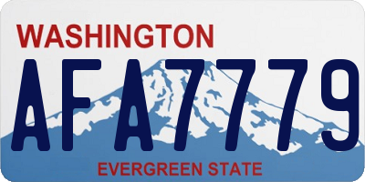 WA license plate AFA7779