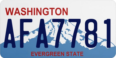 WA license plate AFA7781