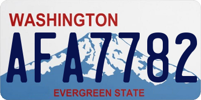 WA license plate AFA7782