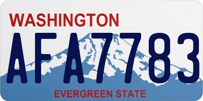 WA license plate AFA7783