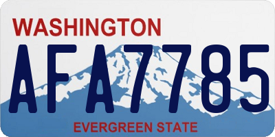 WA license plate AFA7785