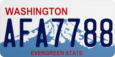 WA license plate AFA7788