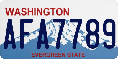 WA license plate AFA7789