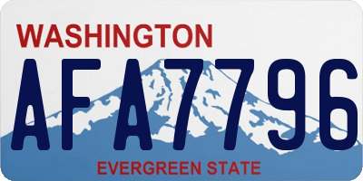 WA license plate AFA7796
