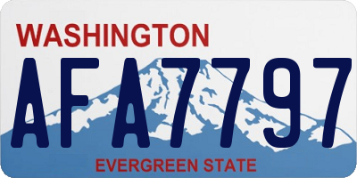 WA license plate AFA7797