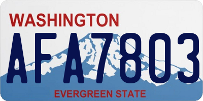 WA license plate AFA7803