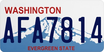 WA license plate AFA7814