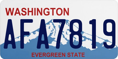 WA license plate AFA7819