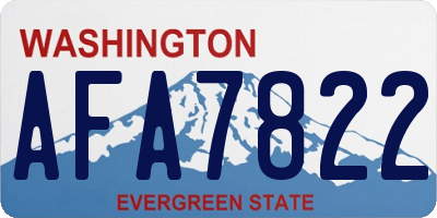 WA license plate AFA7822