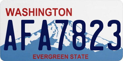 WA license plate AFA7823