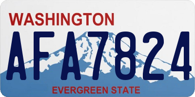 WA license plate AFA7824