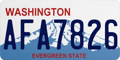 WA license plate AFA7826