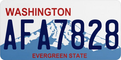 WA license plate AFA7828