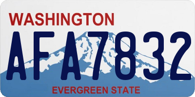 WA license plate AFA7832