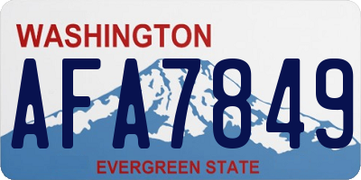 WA license plate AFA7849