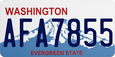 WA license plate AFA7855