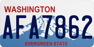 WA license plate AFA7862