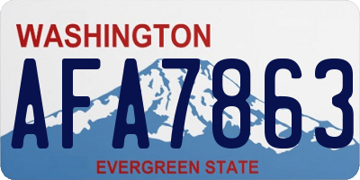 WA license plate AFA7863