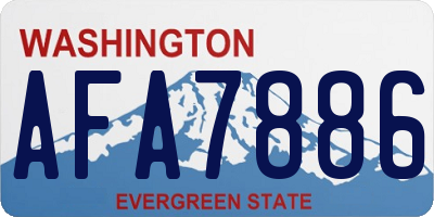 WA license plate AFA7886