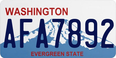 WA license plate AFA7892