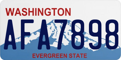 WA license plate AFA7898