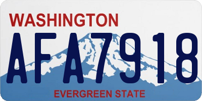 WA license plate AFA7918